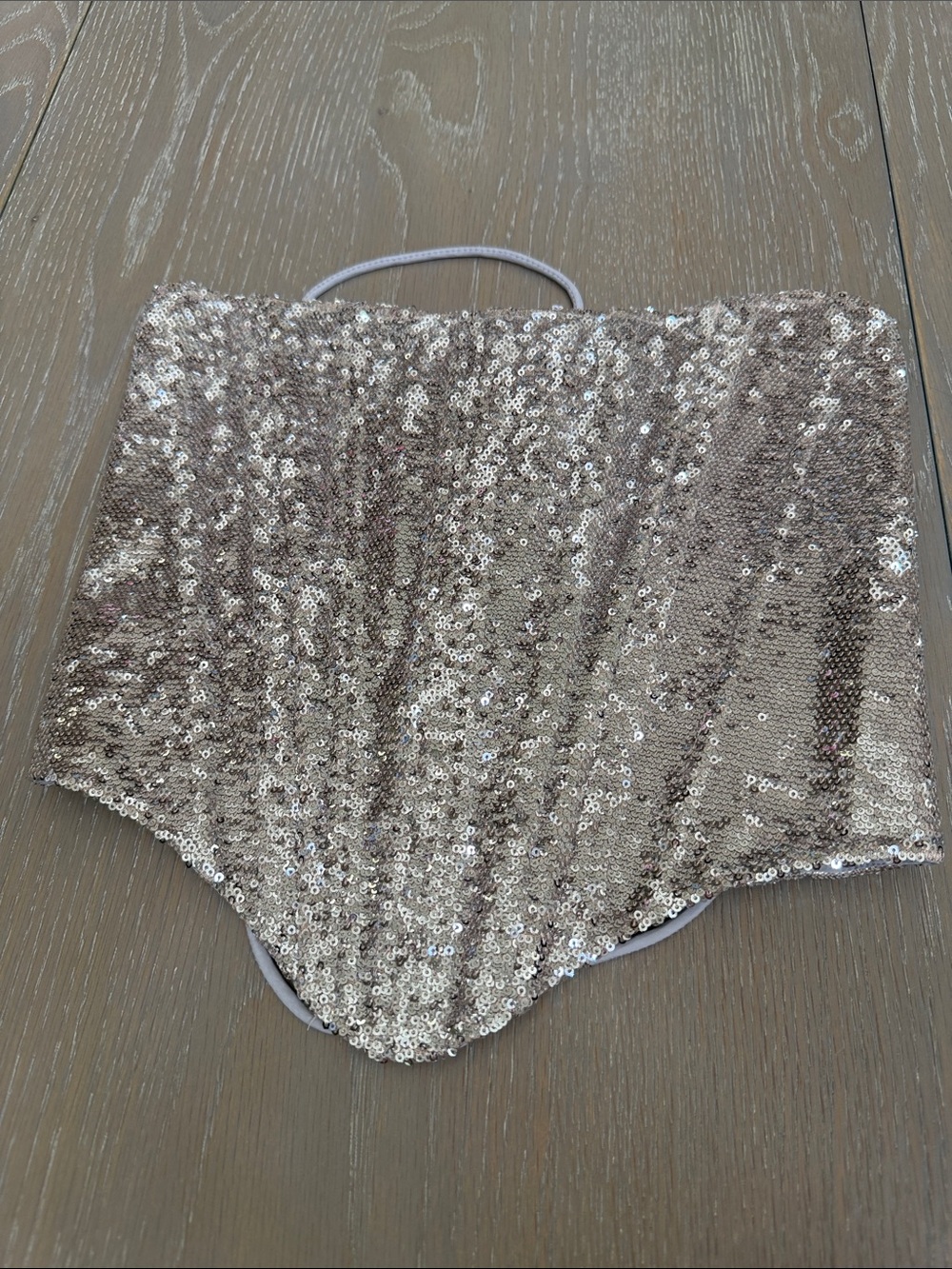 NWT silver sequin corset